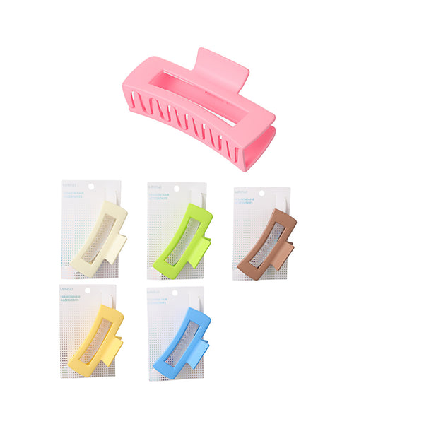 Basic Series Hollow Matte Rectangle Hair Claw Clip (1 pc, 11cm)