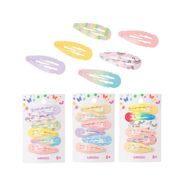 Basic Series Wave Design Water Drop Hair Clips (6 pcs, 5cm)