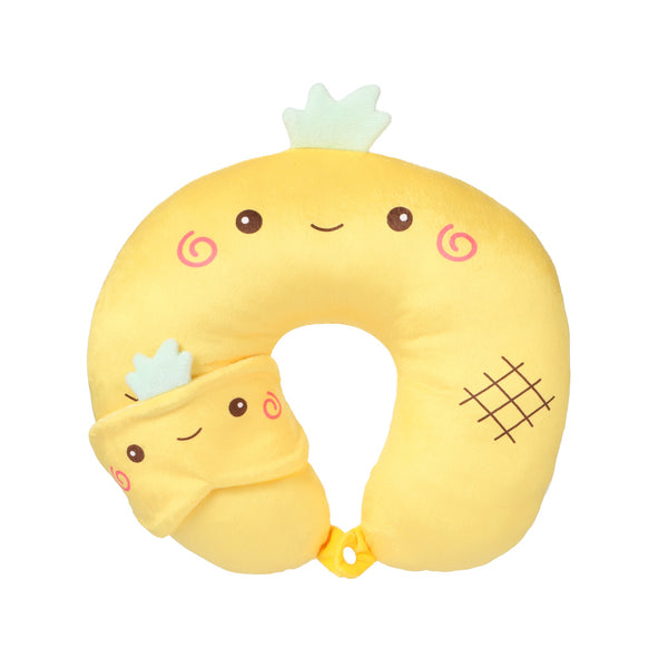 Fruit Series U Shaped Neck Pillow with Sleep Mask(Pineapple)