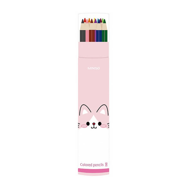 Animal Faces Collection 12-Piece Colored Pencil Set (Cat)