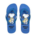 (Blue,41-42) Snoopy Summer Travel Collection Men's Flip-Flops