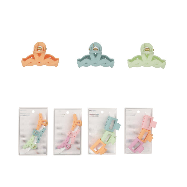 Colorful Series Twist Knot Square Hair Claw Clip (3 pcs)