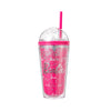 Barbie Collection Double Wall Plastic Tumbler with Straw (600mL)