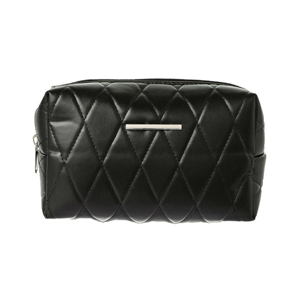 Rhombus Rectangular Cosmetic Bag(Black)