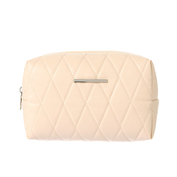 Rhombus Rectangular Cosmetic Bag(Beige)