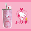 Snoopy Collection Steel Tumbler with Straw (530mL)(Pink)