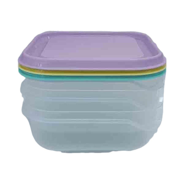 Colorful Square Food Storage Containers (400mL, 3 pcs)