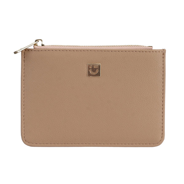 Smiley Face Top Zip Coin Purse(Khaki)