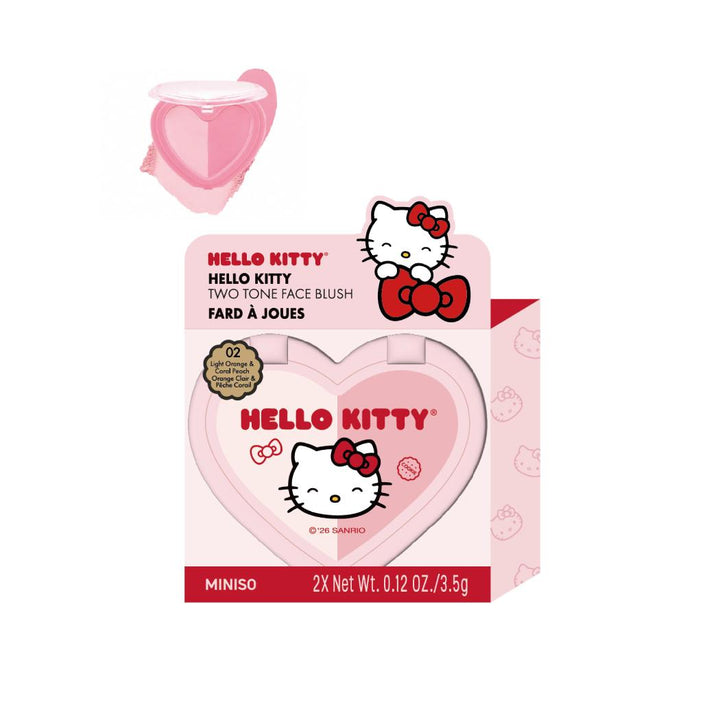 Hello Kitty Two Tone Face Blush(02 Light Orange & Coral Peach) – Miniso ...