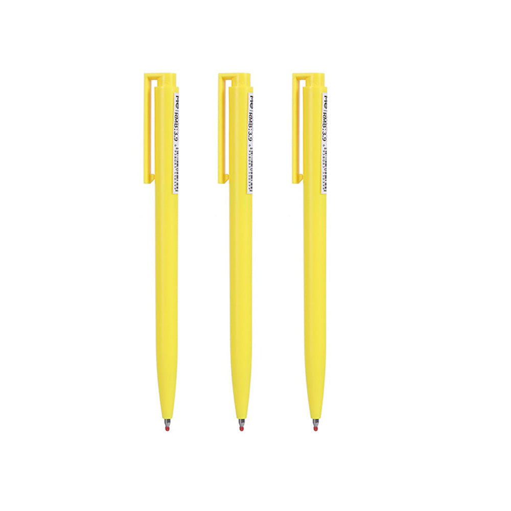 Pack Of 3 | Thin Rod Press Gel Pen (Yellow)