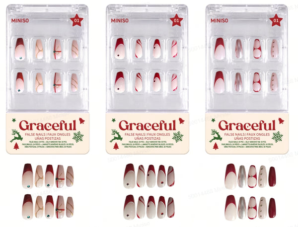 Christmas Series False Nails With Jelly Adhesive Tabs （01）