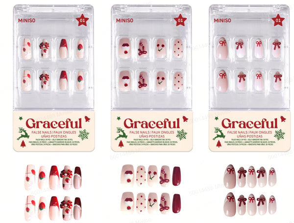 Christmas Series False Nails With Jelly Adhesive Tabs （02）