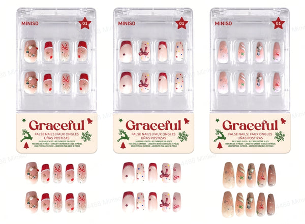 Christmas Series False Nails With Jelly Adhesive Tabs （03）