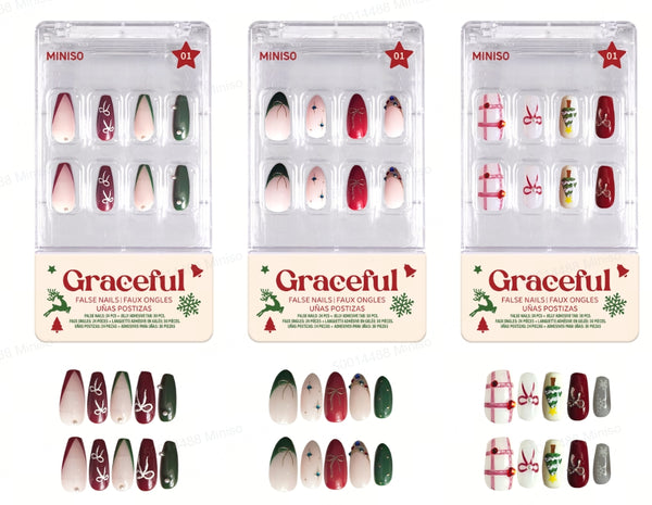 Christmas Series False Nails With Jelly Adhesive Tabs （04）