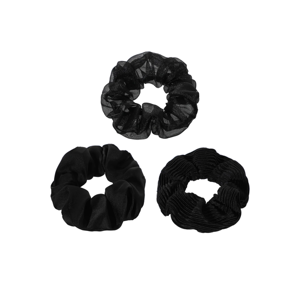 Pure Colored Large Hair Tie 3pcs(Black)