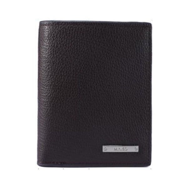 Men's Metallic Vertical Short Wallet(Brown)