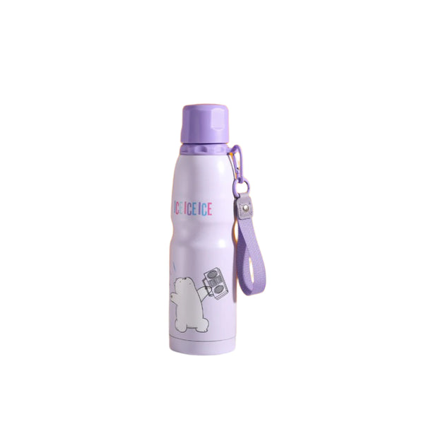 We Bare Bears Seaside Music Festival Outdoor Insulated Bottle with Strap (600mL)(Ice Bear)