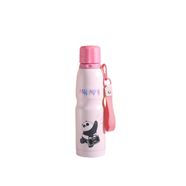 We Bare Bears Seaside Music Festival Outdoor Insulated Bottle with Strap (600mL)(Panda)