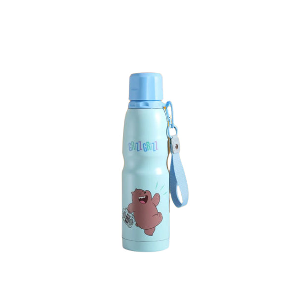 We Bare Bears Seaside Music Festival Outdoor Insulated Bottle with Strap (600mL)(Grizz)