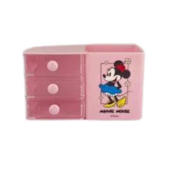 Disney Mickey Mouse Collection Mini Three Layered Storage Box for Desk (Minnie)