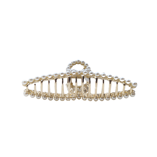 11cm Single Row of Imitation Pearl Alloy Hair Claw Clip