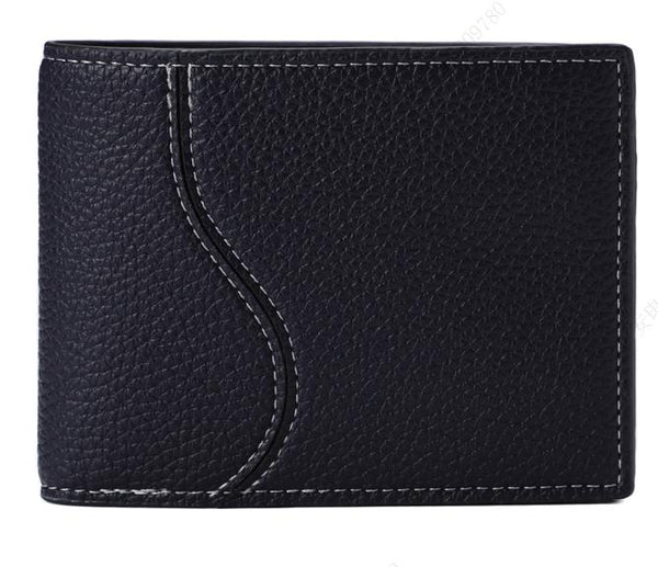 Men's Waves Pattern Wallet(Dark Blue)