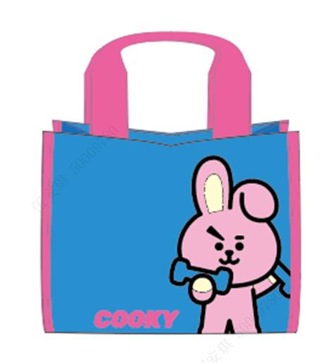 BT21 Collection Contrast Color Lunch Bag (Blue,COOKY)