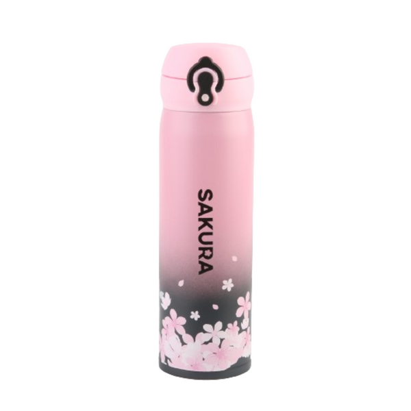 Blooming Night Collection Insulated Bottle with Auto Flip Lid (450mL)(Black)