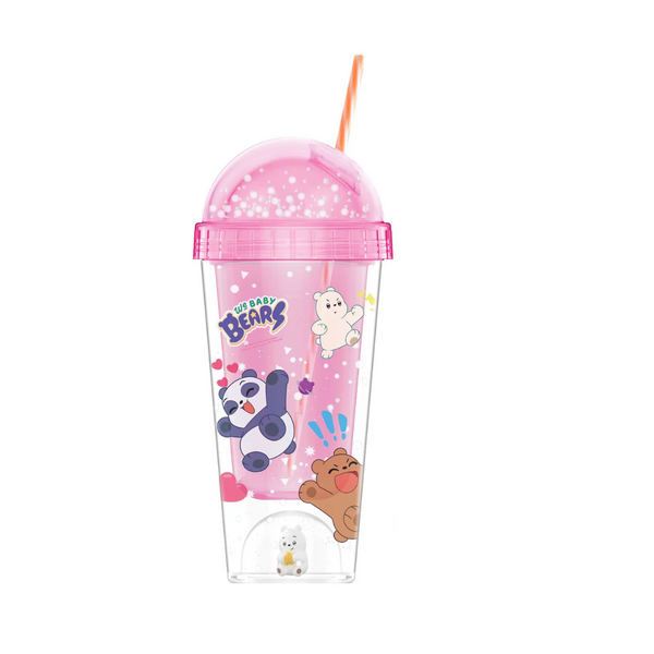 WE BABY BEARS Collection Double Wall Micro Landscape Tumbler with Straw (350mL)(Pink)