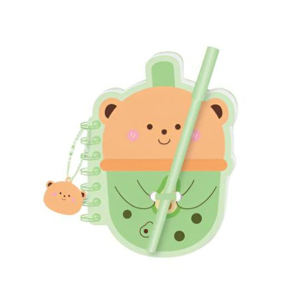 Milk Tea Series Wirebound Memo Pad - 80 Sheets(Little Bear)