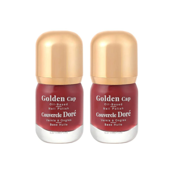 Pack of 2 | Golden Cap Oil-based Nail Polish(05 Purplish Red)