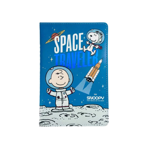 Snoopy the Little Space Explorer Collection A5 Leather-Cover Book (80 Sheets, Blue) PDQ