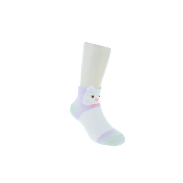 Kid's Purple Bunny Ankle Socks (3 Pairs)(7-9Y)