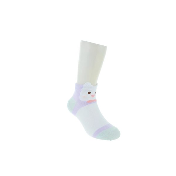 Kid's Purple Bunny Ankle Socks (3 Pairs)(5-7Y)