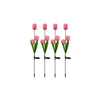 Pack of 3 | With leaves Solar powered three headed tulips (Random Colors)