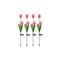 Pack of 3 | With leaves Solar powered three headed tulips (Random Colors)