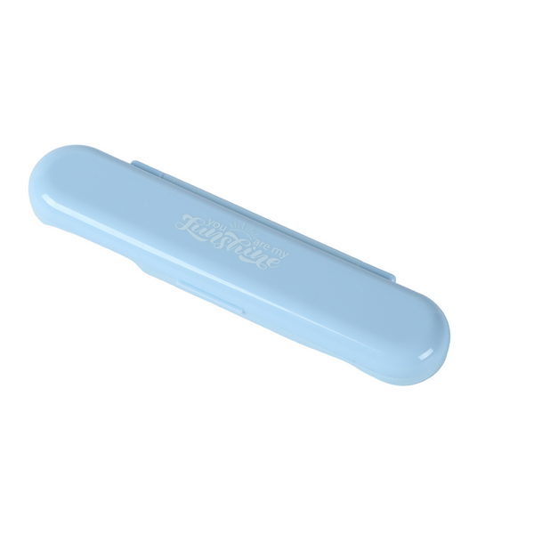 Solid Color Flip Top Plastic Flatware Set (Fork & Spoon)(Blue)