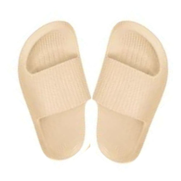 (Apricot,39-40) Women's Striped Soft Sole Bathroom Slippers