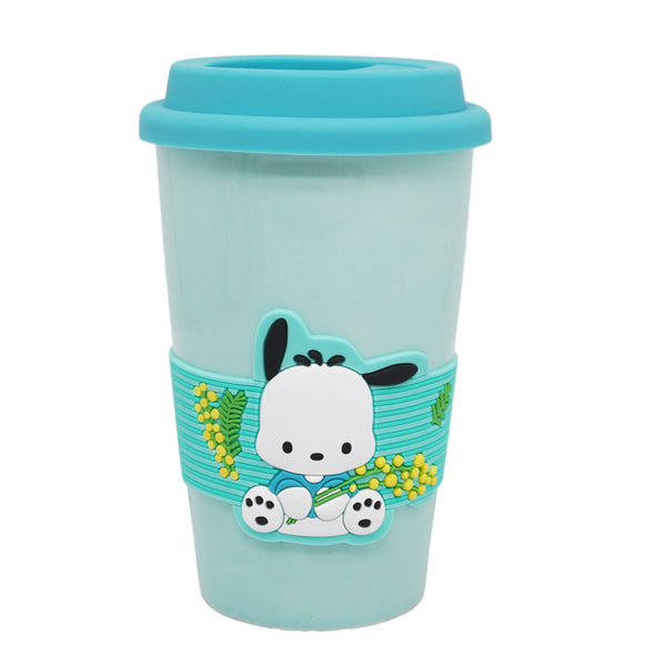 Sanrio characters Ceramic Tumbler with Lid and Sleeve (400mL)(Pochacco)