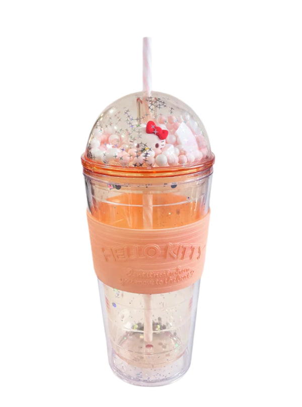 Hello Kitty Fun Party Collection Plastic Bottle with Straw 600mL