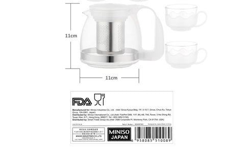 Simple 4+1 Tea Set (Transparent)