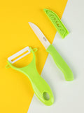 Household Ceramic Knife and Peeler Set (Green)