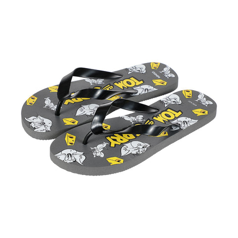 (Gray)(41-42) Tom & Jerry I love cheese Collection Flip-Flops for Men