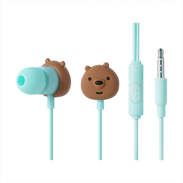 We Bare Bears Collection 4.0 In-ear Earphones with Storage Bag Model: 838 (Green)