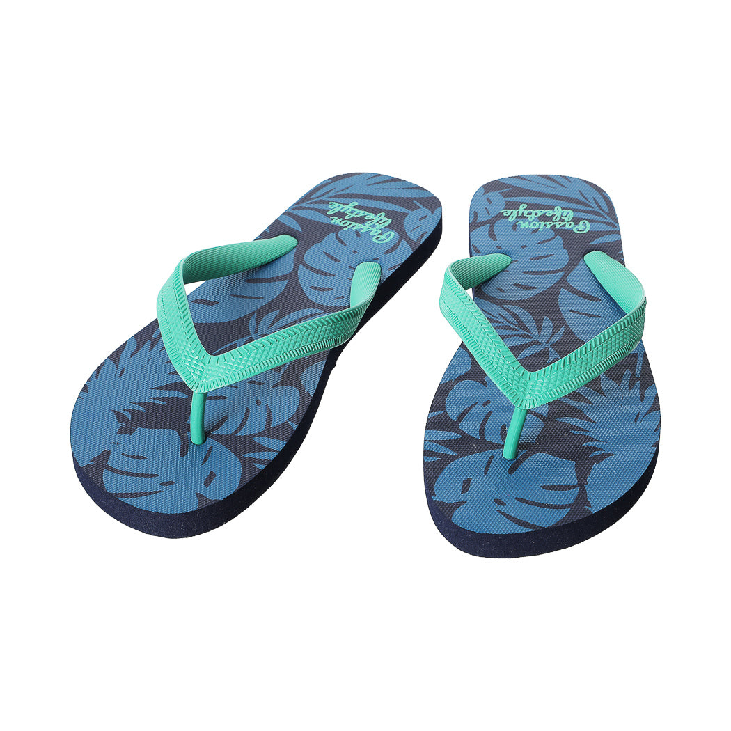(41-42,Blue & Green) Passion Island Series Men's Flip Flops