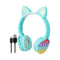 Foldable Cat Ear Wireless Headset with LED Light （Blue) Model: H06