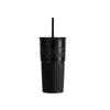 Coca-Cola Glass Water Bottle with Straw-550ml (Black)