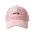 BEST Series Embroidered Corduroy Baseball Cap(Pink)
