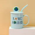 I Love Earth Ceramic Mug(340mL,Blue)