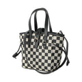 Checkered Pattern Crossbody Handbag(Black)